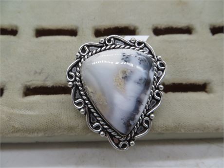 New Dendrite German Silver Ring Size 8