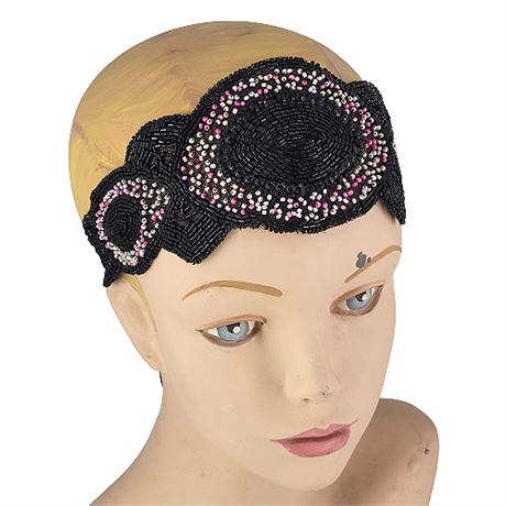 Vintage Beaded Flapper Bandeau Headband