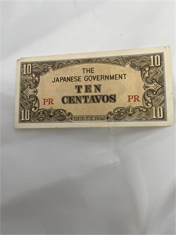 Japanese government 10 CENTAVOS money