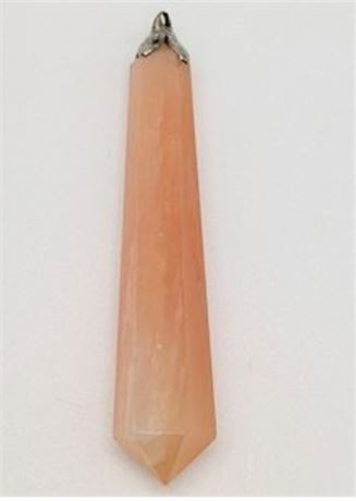 Peach Colored Crystal Pendant 1.75" L