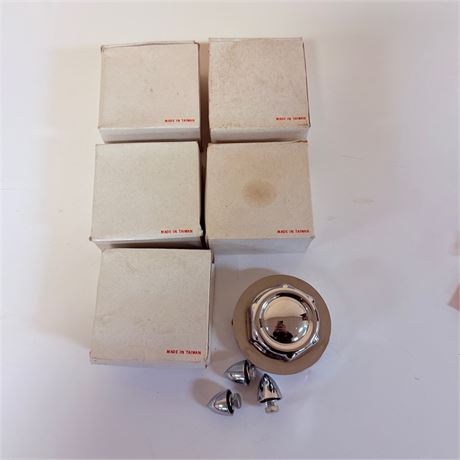 5 NOS Chrome Spiked Fuel Caps