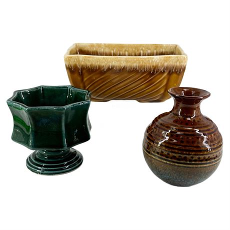 Trio of Vintage Pottery including 2 Hull