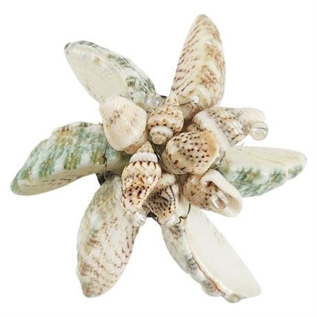 Vintage Handmade Shell Flower Brooch
