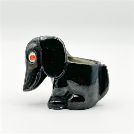 Vintage Ceramic Dachshund Match Holder/Planter