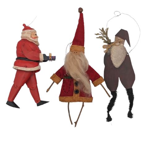 3 Santa Ornaments