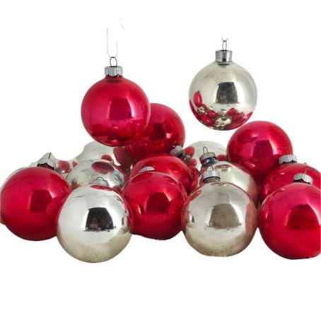 Lot of 14 VTG Glass Ornaments