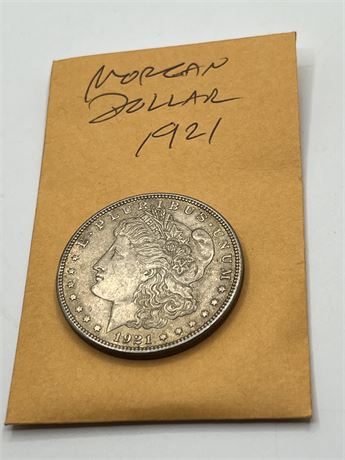 1921 Morgan silver dollar