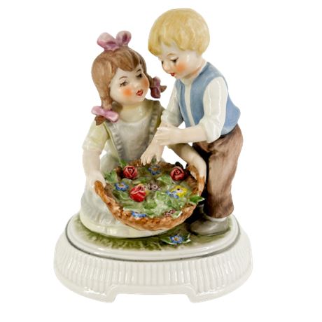 Goebel Porcelain "Garden Romance" Boy & Girl w Basket #228