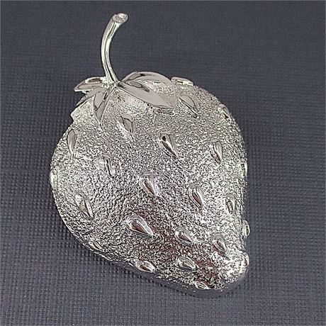 SARAH COVENTRY Silver Tone STRAWBERRY Vintage Brooch