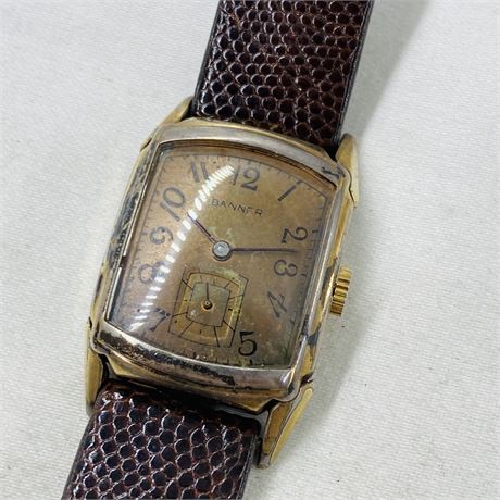 Antique Bammer Wristwatch w/ Lizard Band Tested and Working