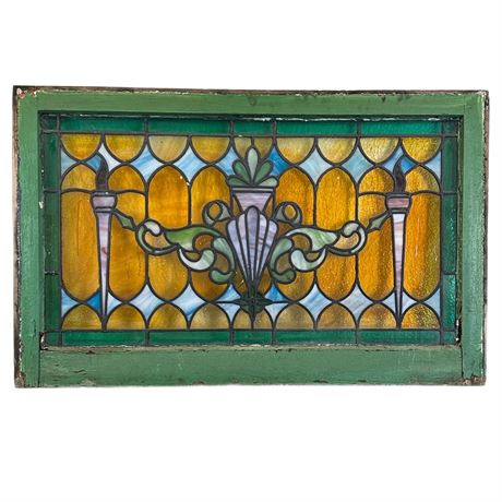 Antique Stained Glass Decorative Window