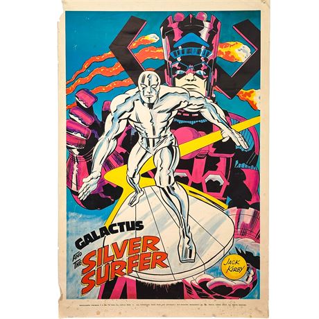 Vintage 1970 Silver Surfer Marvelmania Poster