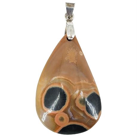 Large Banded Eye Agate Stone Pendant