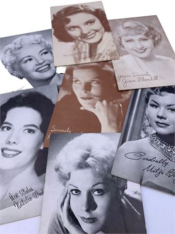 7 Vintage Old Hollywood Movie Star Autographed Arcade Cards