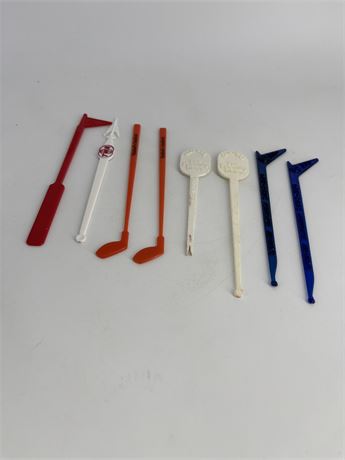 8 Various Airline Swizzle Sticks