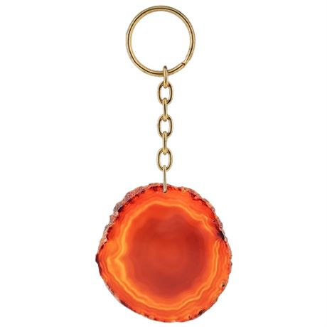 Vintage Agate Slice Keychain