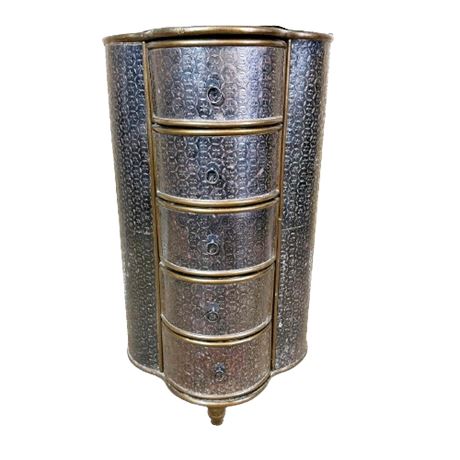 Chateau Edgewater Inc Tin Wrapped Accent Table