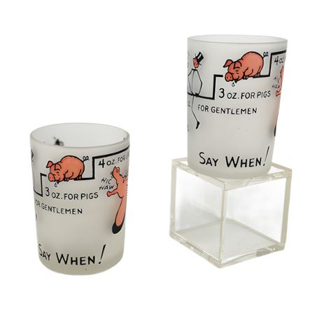 Pair of Vintage Hazel Atlas "Say When" Shot Glasses