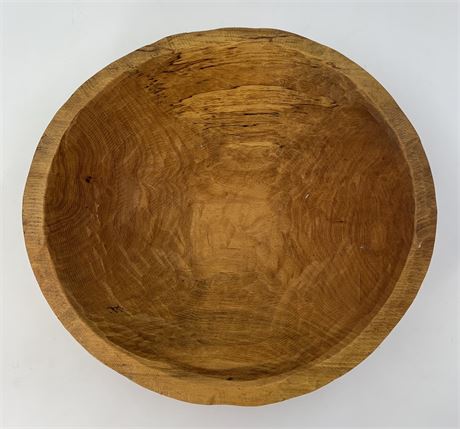 Large Spalted Maple Hand Hewn 16.5” Wood Farmhouse Bowl