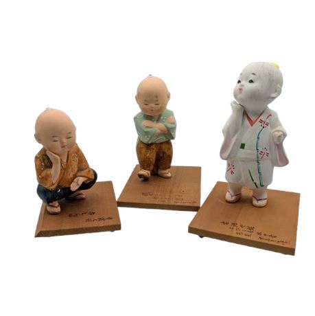 Three Vintage Hakata Dolls