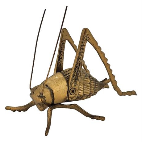 Vintage Oversized Brass Grasshopper or Cricket Figurine