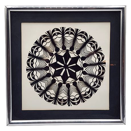 Vintage Syroco Art "Composition In Gray" Cut Paper Art