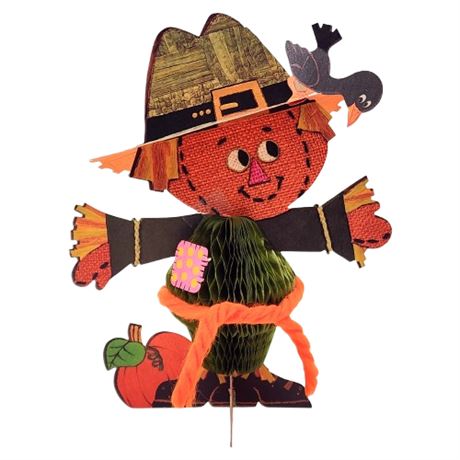 Vintage HALLMARK Honeycomb Scarecrow Standee Decor