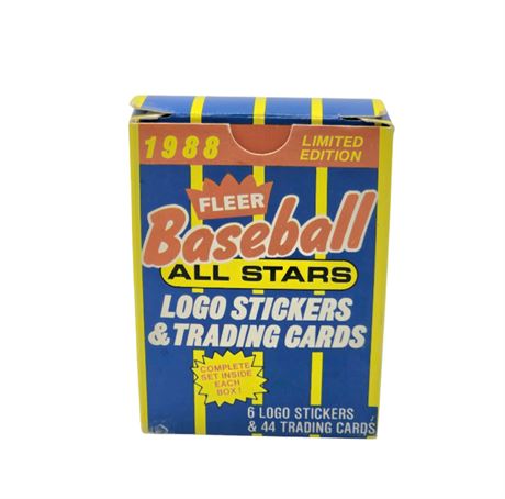 Fleer 1988 Baseball All Stars Trading Cards & Logo Stickers