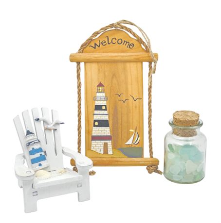 Lot of Beach Cottage Decor, Lake Erie Beach Glass