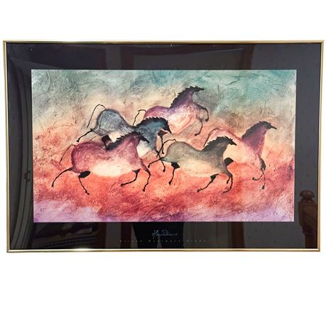 Vintage Framed Poster Print "Horse Dance" by Alison Dearborn Rieder