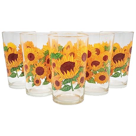 Morning Star Sunflower Drinking Glasses