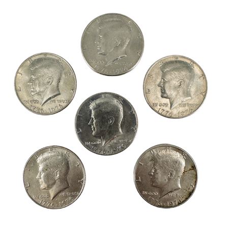 Lot of 5 1776-1976 Kennedy Half Dollars