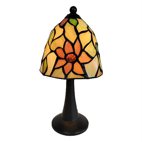 Small Tiffany Style Stained Glass Accent Lamp