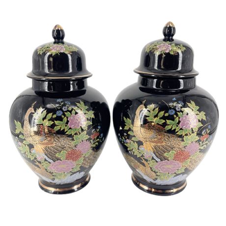 Pair of Interpur Japanese Porcelain Ginger Jars