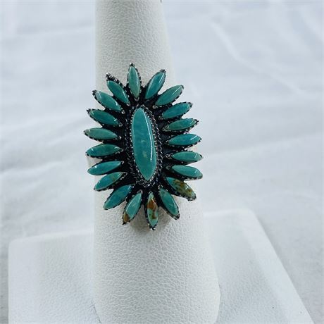 9g Sterling Turquoise Ring Size 7.75