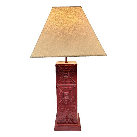 Contemporary Red Metal Table Lamp