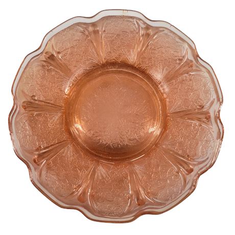 Jeannette Glass Co. "Cherry Blossom" Pink Depression Glass Saucers - Set of 7