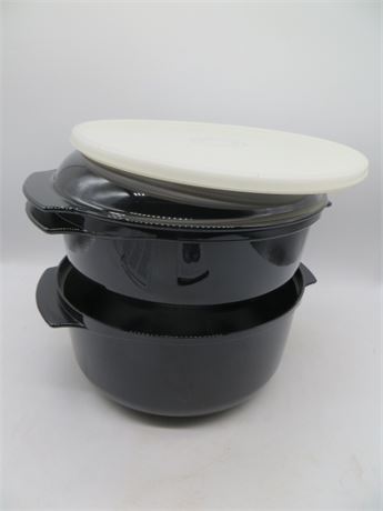 NEW VINTAGE TUPPERWARE BLACK STACK COOKER