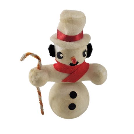 Vintage Christmas Ornament Felt Snowman