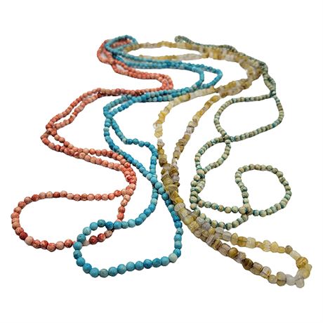 Four Semi-Precious Gemstone Bead Necklaces