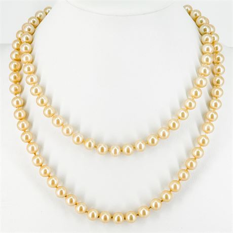 Vintage Marvella Gold Tone & Faux Pearl Necklace