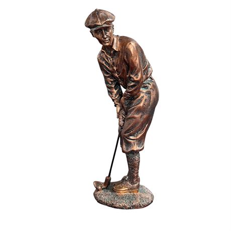 Napco Putting Golfer Bronzetone Resin Figure