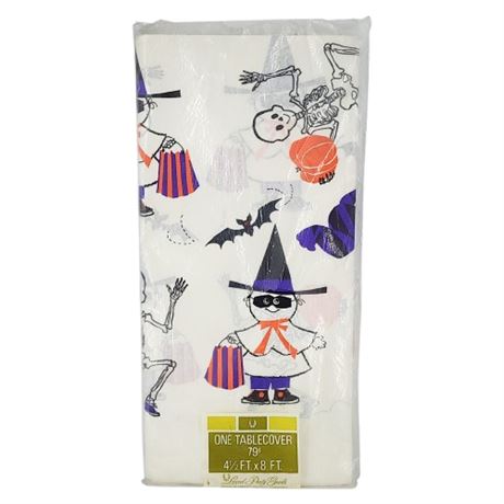Vintage Laurel Party Goods Halloween Paper Tablecloth, NOS