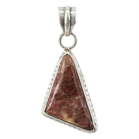 Vintage Sterling Silver Jasper Pendant