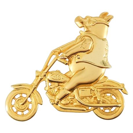 Vintage JONETTE Hog on Motorcycle Brooch