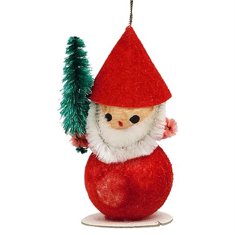 Vintage Spun Cotton Mini Santa Claus Ornament