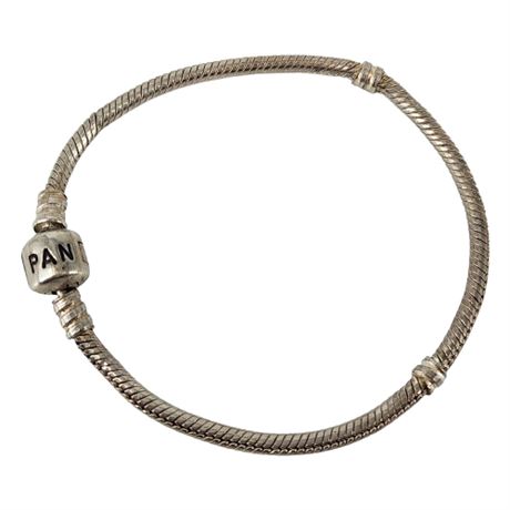 Authentic Pandora Sterling Silver Moments Barrel Clasp Snake Chain Bracelet