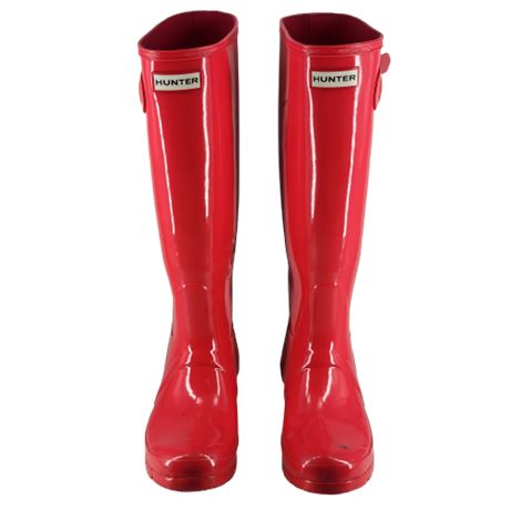 Hunter Women's Original Tall Gloss Military Red Rain Boots
