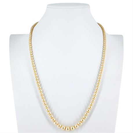 Signed Vintage MARVELLA Graduated Faux Pearl Necklace