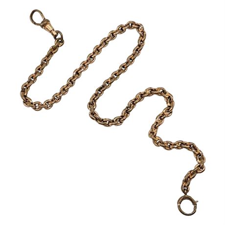 Vintage Gold Plated Pocket Watch Chain